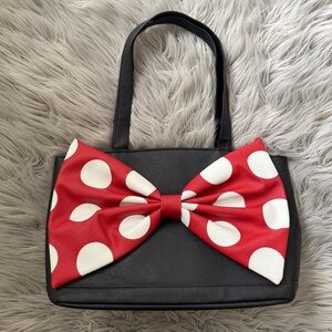 DISNEY PARKS Minnie Mouse Tote with Large Bow on Front